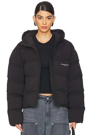 Jacquard Channel Cropped Hooded Puffer Alexander Wang