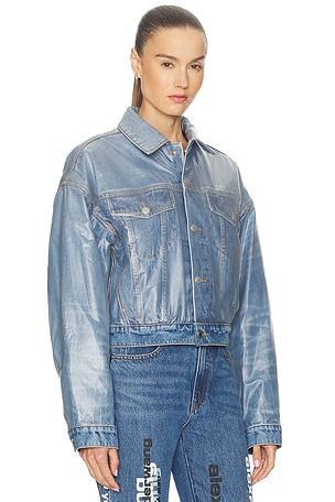 Alexander Wang Trucker Jacket in Blue. Size XS/S. Also