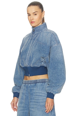 Alexander Wang Funnel Neck Jacket in Blue. Size M. Also