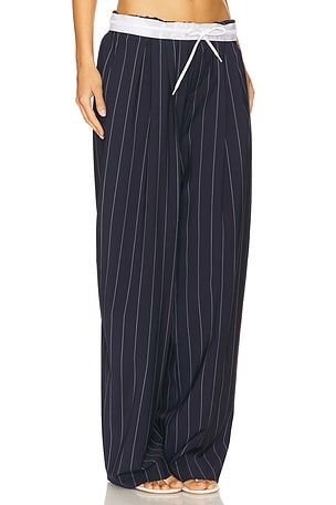 Alexander Wang Trouser Turned Down Waistband in Navy