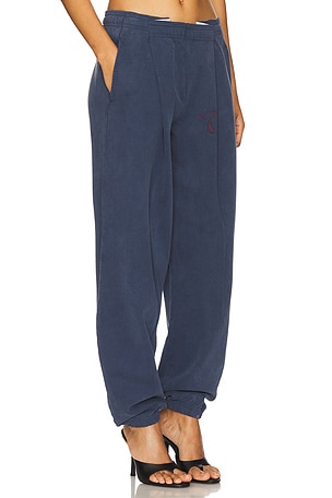 Alexander Wang Pleated Graphic Sweatpant in Navy