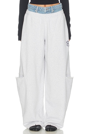 PRESTYLED SLASHED WITH DENIM WAISTBAND 스웻팬츠 Alexander Wang