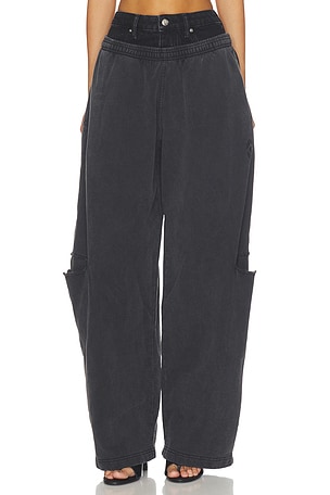 Prestyled Slashed Sweatpant With Denim Waistband Alexander Wang