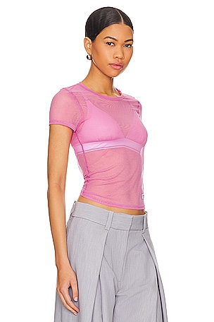 Alexander Wang Bodycon Short Sleeve Tee in Pink