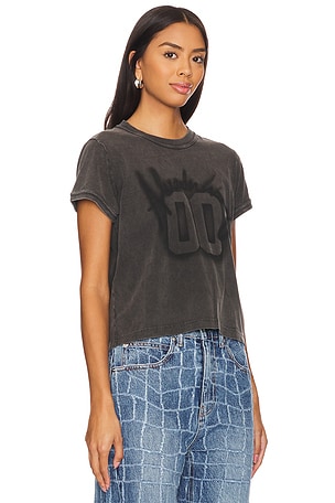 Alexander Wang Shrunken Ringer Tee in Charcoal