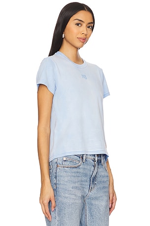 Alexander Wang Essential Shrunken Tee With Puff Logo in Baby Blue