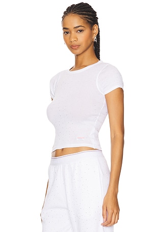 Alexander Wang Hotfix Short Sleeve Crewneck Tee in White
