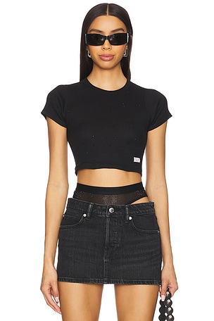 Hotfix Cropped Short Sleeve Crewneck Tee Alexander Wang