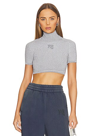 Alexander Wang Cropped Short Sleeve Crewneck Pullover W