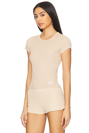 Alexander Wang Short Sleeve Crewneck Tee in Tan