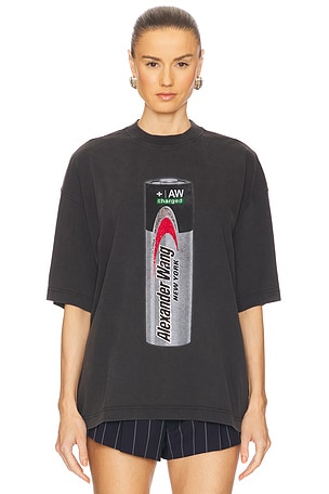 Alexander Wang Graphic Unisex Tee in Charcoal
