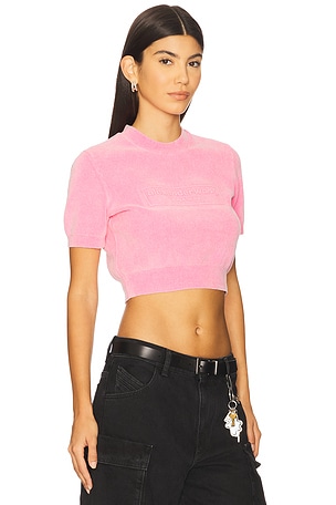 Alexander Wang Crewneck Tee With Embossed Logo en Penk