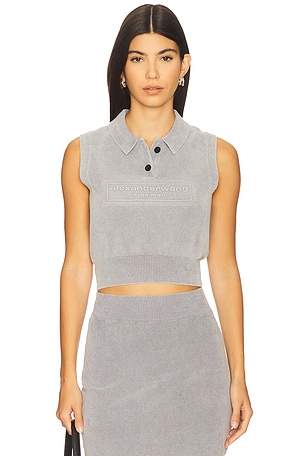 Polo Collar Vest With Embossed Logo Alexander Wang