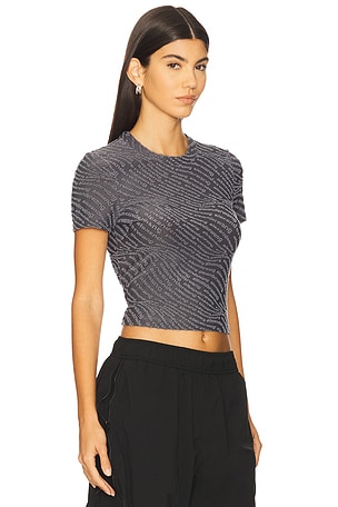 Alexander Wang Jacquard Logo Baby Tee in Grey