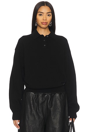 Polo With Knit Logo Patch Alexander Wang