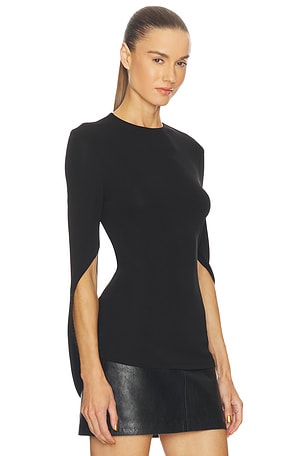Alexander Wang Drape Back Sleeves Top in Black. Size XS. Also