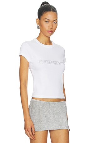 Alexander Wang Baby Tee With Hotfix Graphic in White