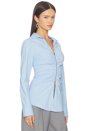 Alexander Wang Shirt With Gathered Bust in Baby Blue