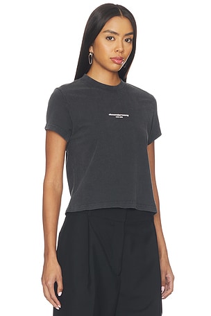 Alexander Wang Shrunken Tee With Logo Print in Black
