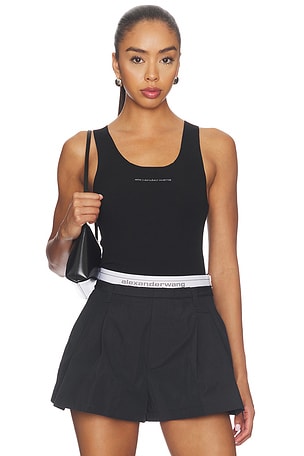 Racer Tank With Jacquard Logo Alexander Wang