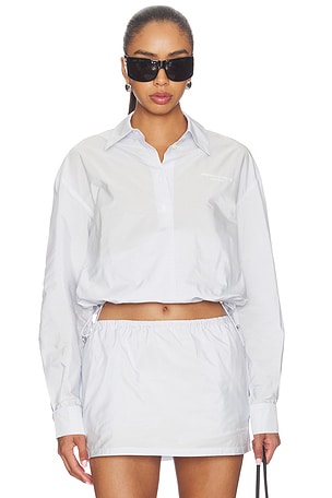 Cropped Shirt With Bungee Hem Alexander Wang