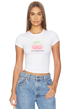 T-SHIRT FITTED RINGER WITH CHERRY GRAPHIC Alexander Wang