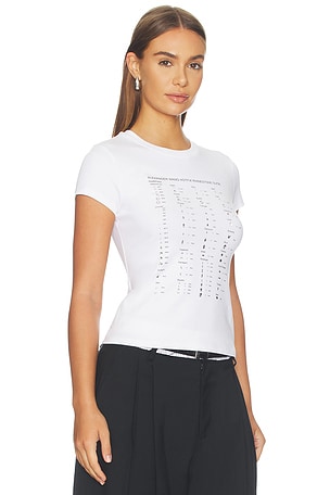 Alexander Wang Fitted Tee With Hotfix Card Graphic in White
