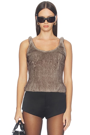 Faux Fur Fitted Tank Top Alexander Wang