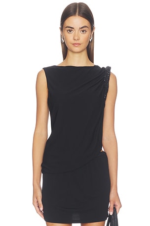 Sleeveless Top With Hotfix Twist Drape Alexander Wang