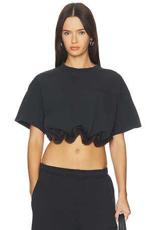 T-shirt With Faux Fur Trim Alexander Wang