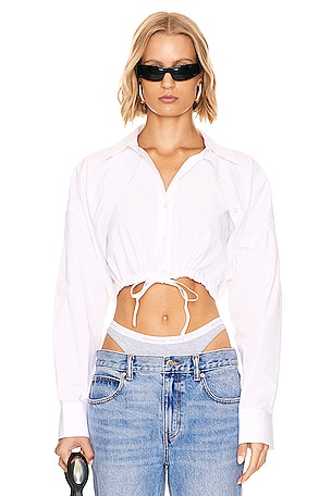 Cinq a Sept Cropped Mckenna Top in Ivory