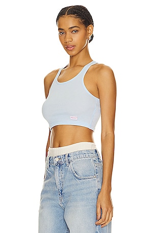 Alexander Wang Cropped Classic Racer Tank in Baby Blue