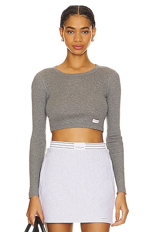 Alo Yoga Modal Ribbed Knotty Long Sleeve Cropped Top