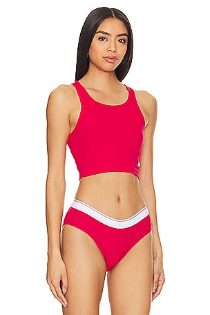 Alexander Wang Cropped Racer Tank in Red