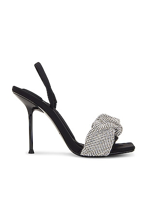 Alexander Wang Julie Crystal Scrunchie Sandal in Black | REVOLVE
