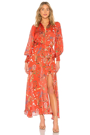 Alexis Irina Dress in Botanical Red | REVOLVE