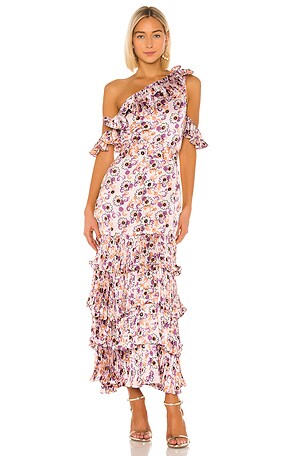 alexis beaded dress Alexis Aiya Botanical Sequin Midi Dress