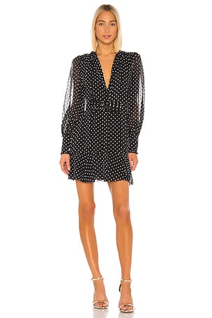 Alexis Ivette Dress in Black Embroidered Dot | REVOLVE