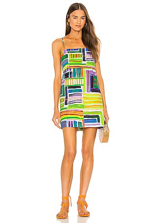 Camila Coelho Revolve Rhea Open Stitch Mini Stitch sold in Rainbow Size XS