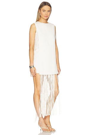 Alexis Mackenzie Dress With Removable Fringe in White