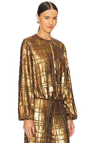 Alexis Reis Top in Metallic Bronze