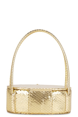 Alexis Constance Petite Oval Bag in Metallic Gold