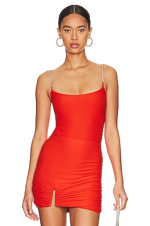 Susana Monaco Thin Strap Mini Dress in Perfect Red