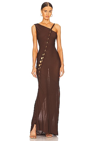 Aya Muse Birch Dress in Chocolate | REVOLVE