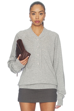 Knit Henley Sweater Aya Muse