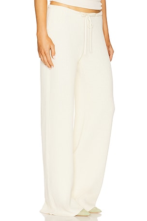Aya Muse Knit Drawstring Pants in Cream