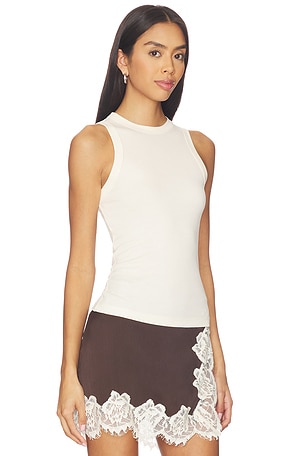 Aya Muse Jersey High Neck Tank in Cream
