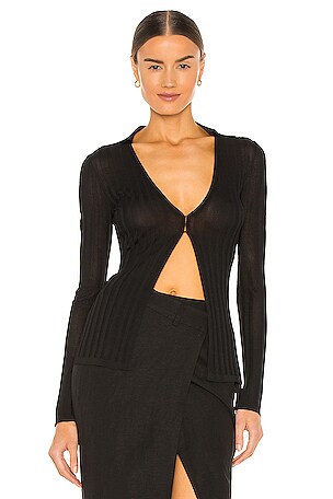 【関税込み】Aya Muse ブラック Vesta トップス Aya Muse Romi Top in Black | FWRD