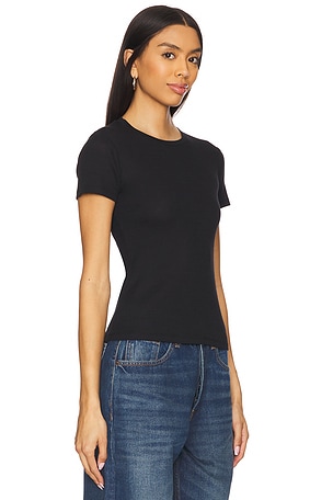 Aya Muse Ribbed Tee in Black