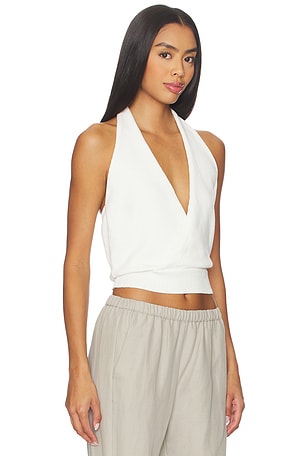 Aya Muse Knit Halter Top in Cream